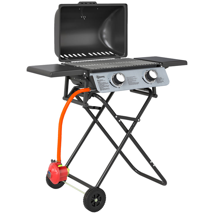 Two-Burner Portable Suitcase BBQ - Black