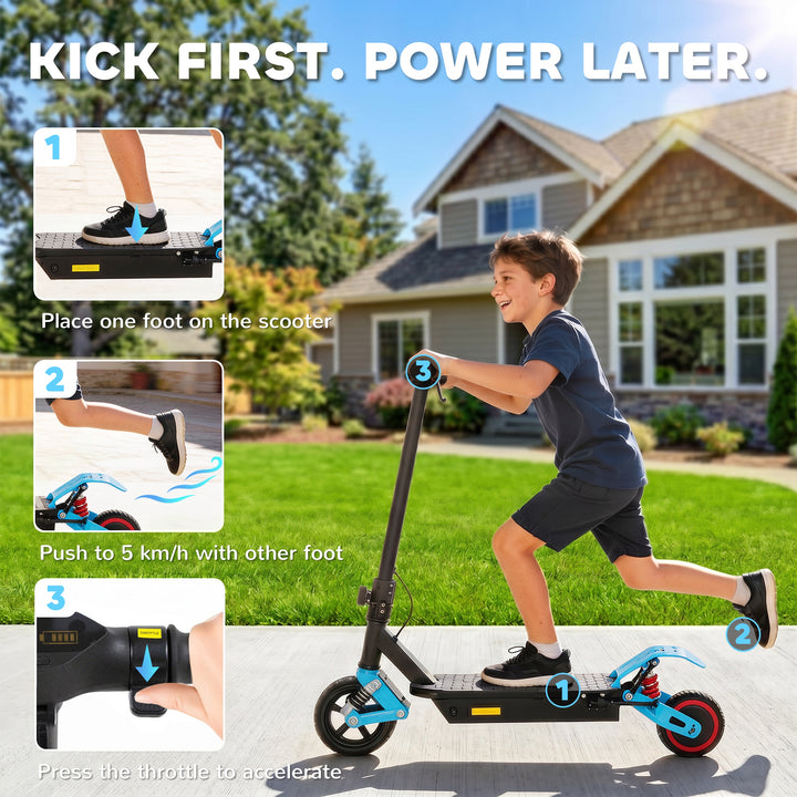 Foldable Kids Electric Scooter with LCD Display, Dual Shock Absorption