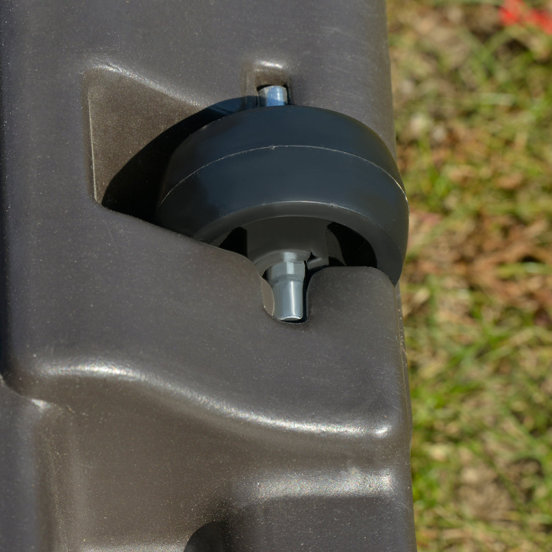 Square Cantilever Patio Parasol Base Water or Sand Filled Stand with Wheels Heavy-Duty, Coffee