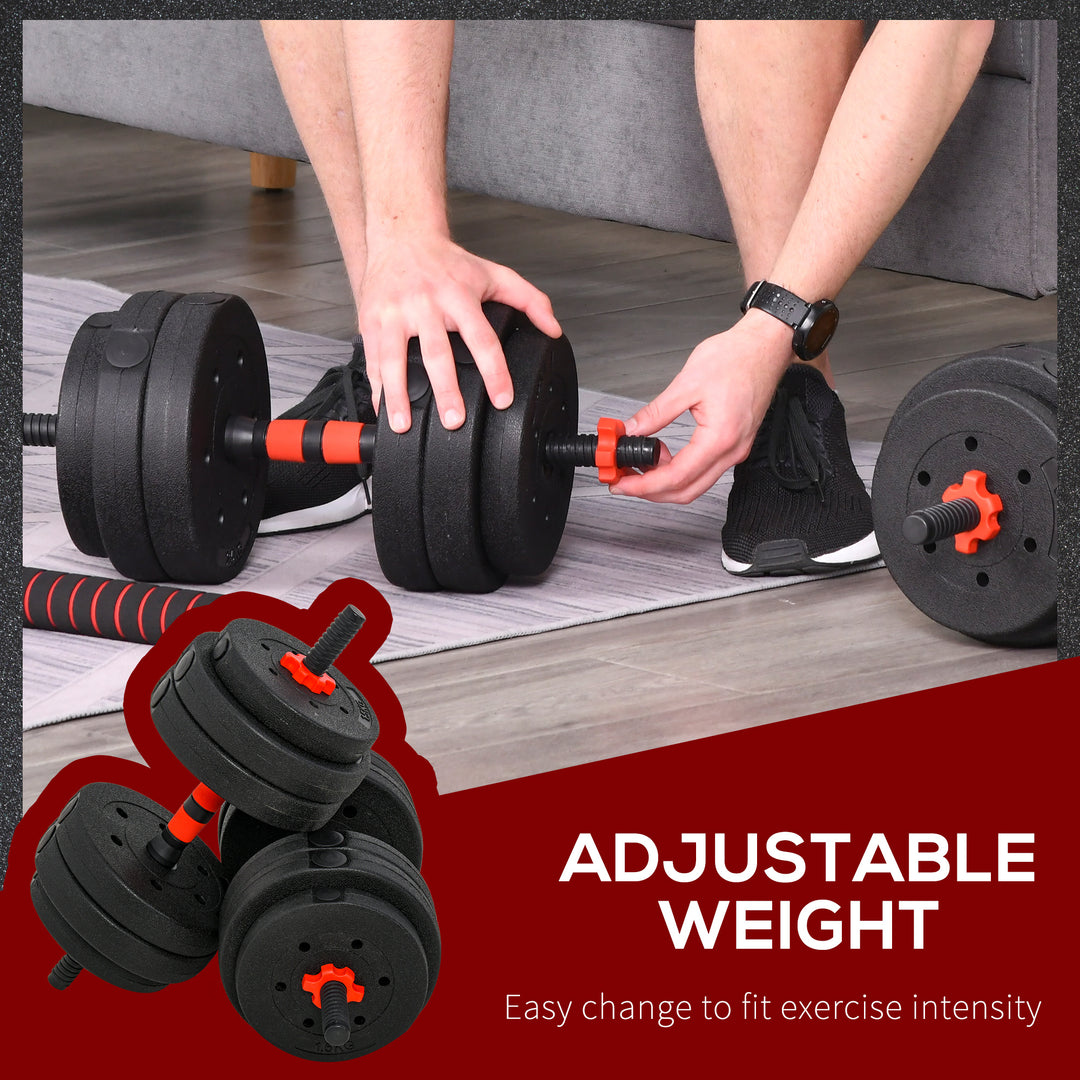 25kg 2 IN 1 Adjustable Dumbbells Weight Set, Dumbbell Hand Weight Barbell for Body Fitness, Lifting Training for Home, Office, Gym, Black