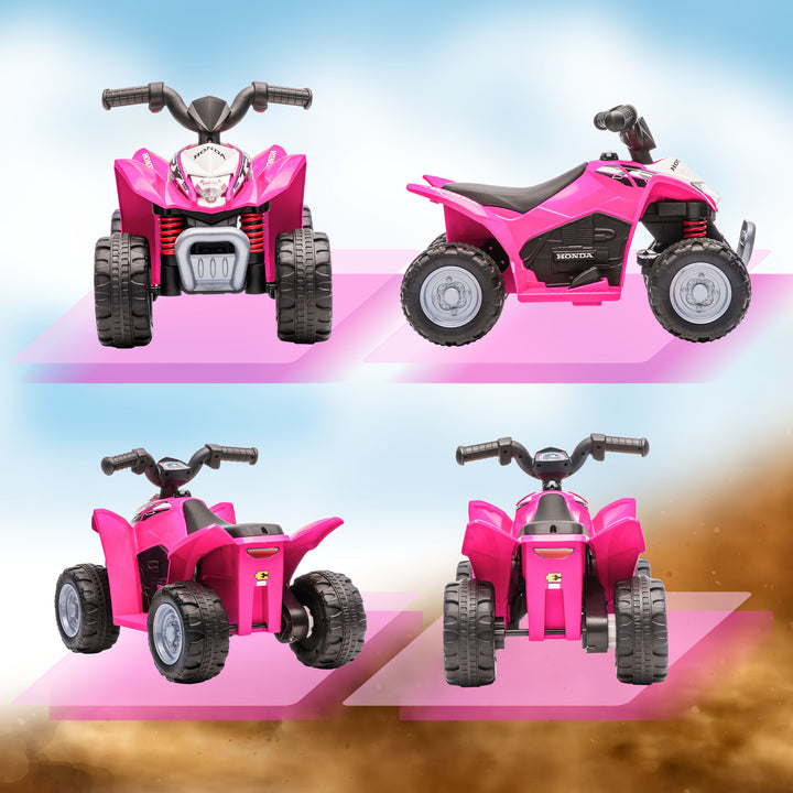 MCL Honda Licensed Kids Electric Quad Bike, 6V ATV Ride On for Ages 1.5-3 Years, Pink