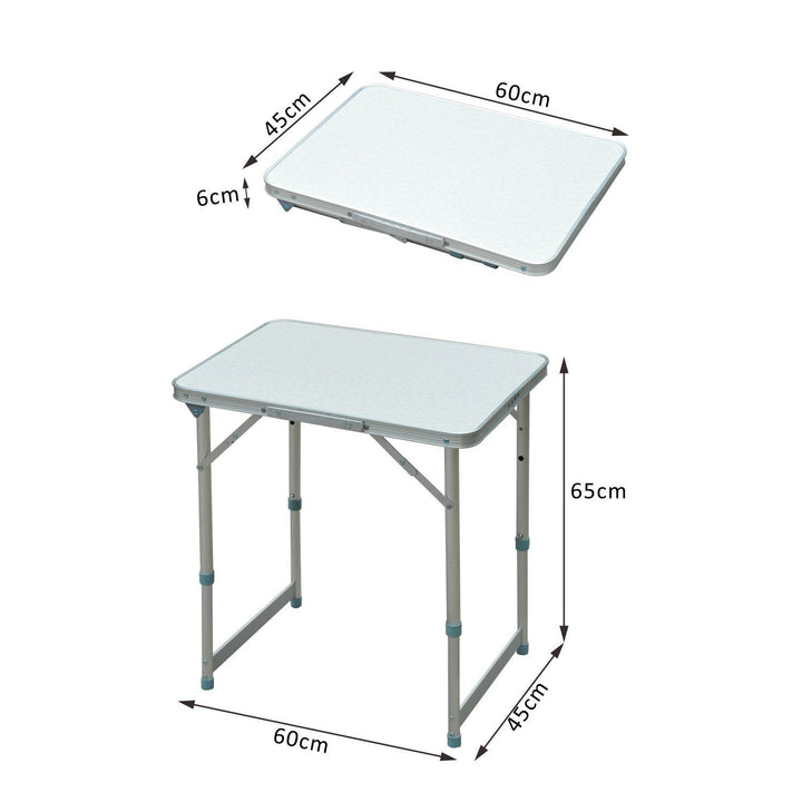Outsunny Folding Picnic Table, Portable Outdoor Camping Table, Lightweight, Durable Aluminium Frame, Silver