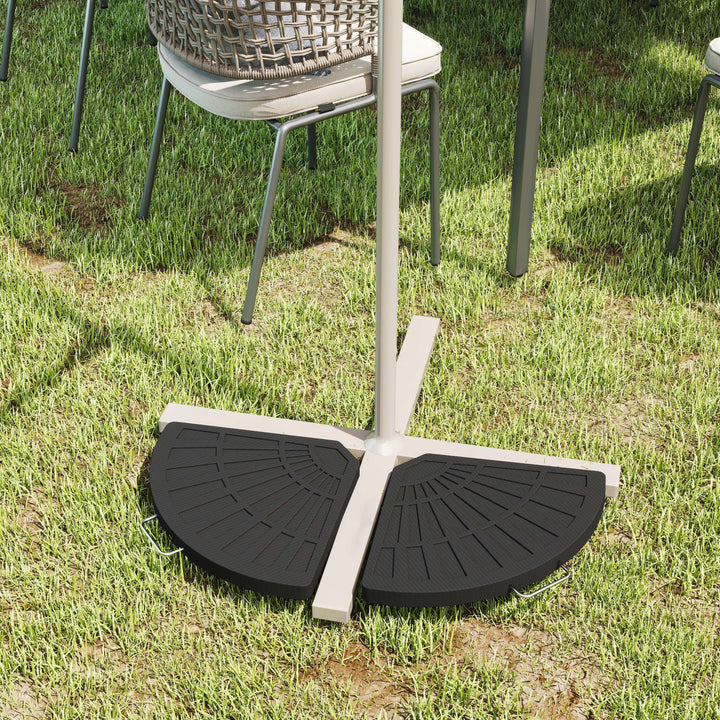 MCL 2 Piece Parasol Base, 28kg Resin Umbrella Stand Weights for Cantilever Parasol with Handles, Bronze