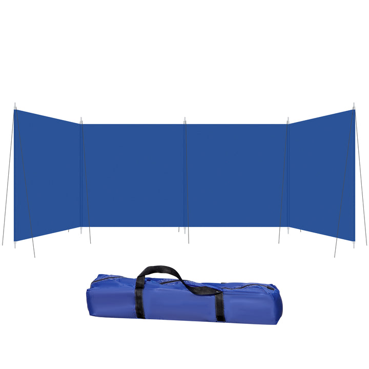 MCL Camping Windbreak, Foldable Portable Wind Blocker w/ Carry Bag and Steel Poles, Beach Sun Screen Shelter Privacy Wall, 620cm x 150cm