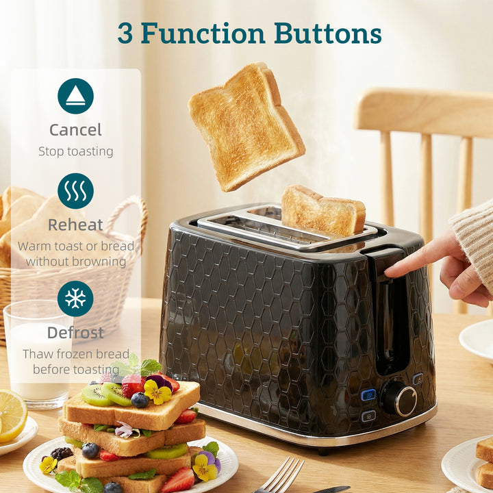 Kettle and Toaster Set, 1.7L 3000W Rapid Kettle with Limescale Filter, 2 Slice Toaster with 7 Browning Controls