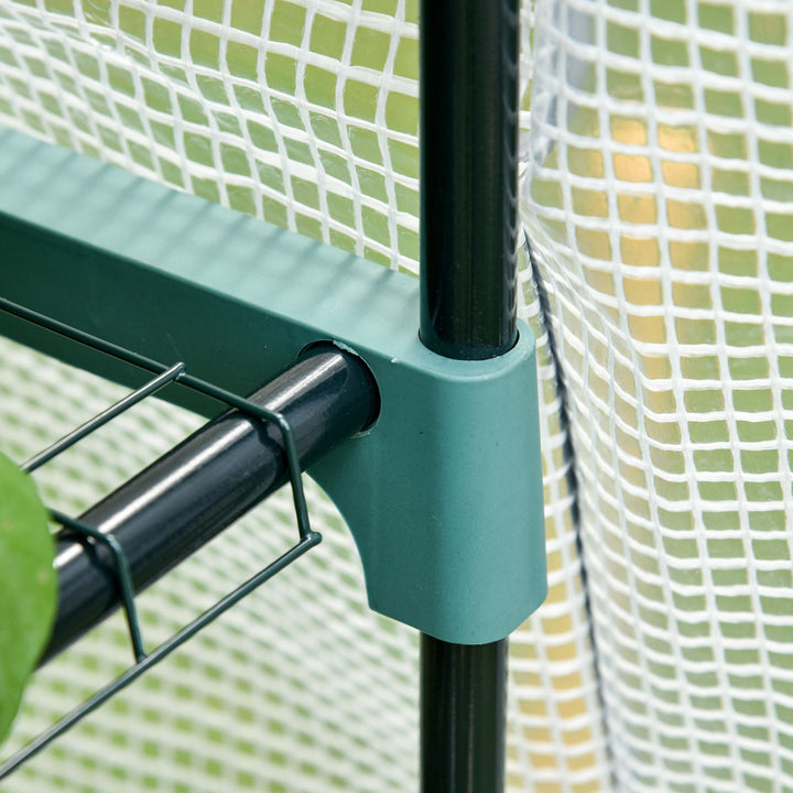 MCL 4 Tiers Mini Portable Greenhouse Compact Plant Grow Shed Metal Frame PE Cover 160H x 70L x 50Wcm