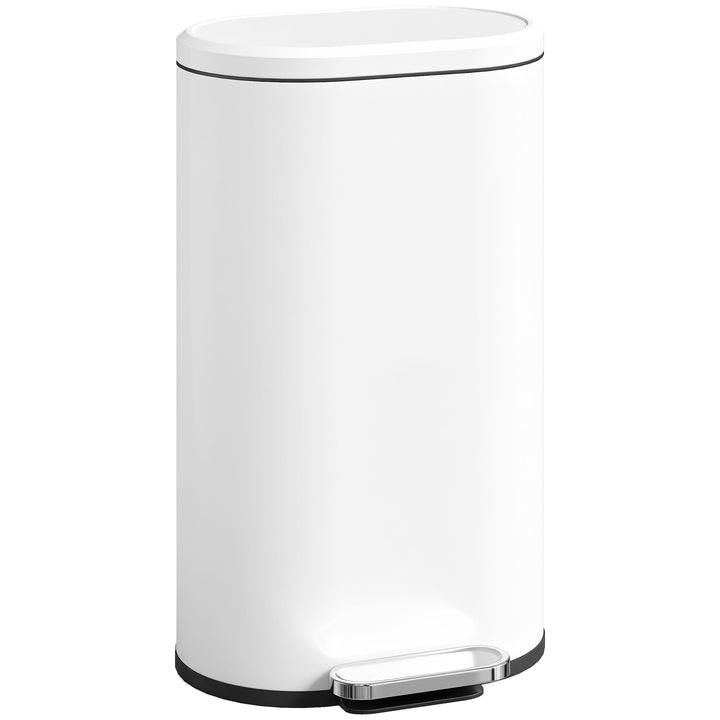30 L Modern Curved Kitchen Bin - White