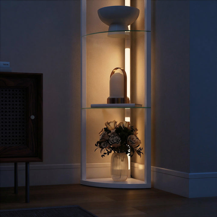 LED Floor Lamp with Shelves, Dimmable Standing Lamp with Foot Switch f