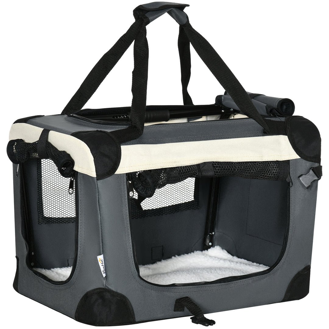 51cm Foldable Pet Carrier, with Cushion, for Mini Dogs and Cats - Grey