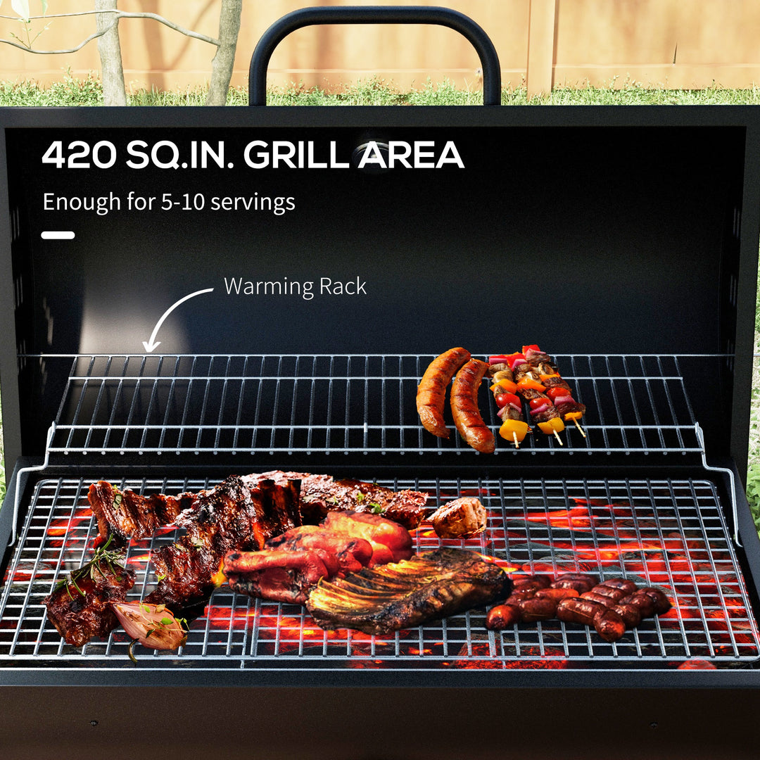 Steel Charcoal BBQ, with Ash Catcher and Warming Rack