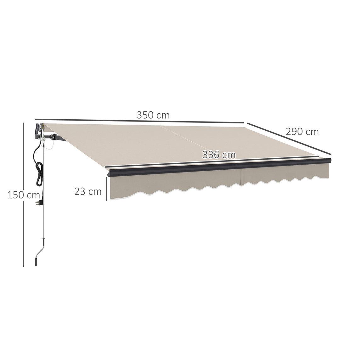 3.5 x 3m Electric/Manual Awning, with Remote - Beige