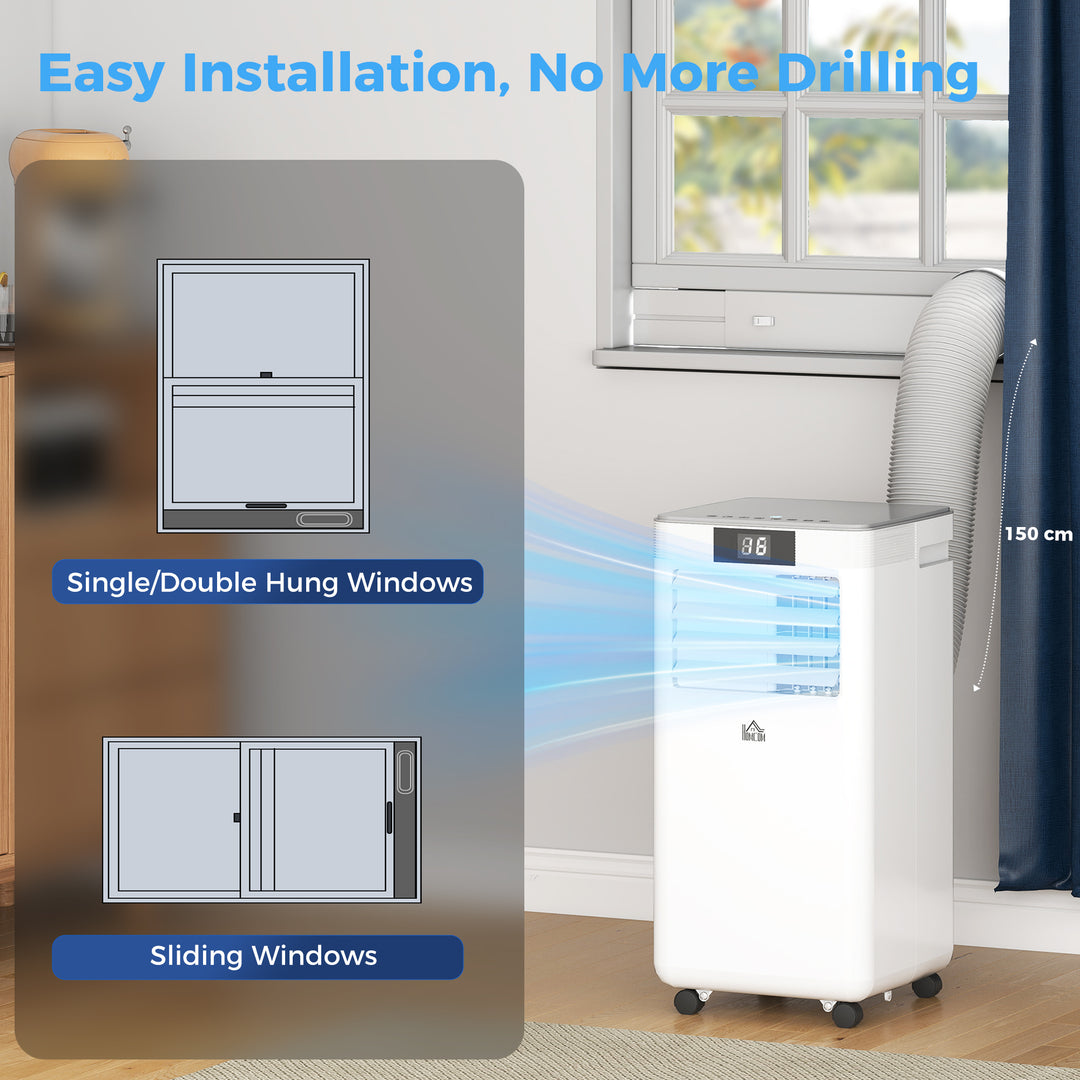 MCL 7000 BTU Air Conditioning Unit, 3-in-1 Portable Air Conditioner, Dehumidifier, Cooling Fan with Remote Control, LED Display, 2 Speeds, 24H Timer, Window Venting Kit, 15m²