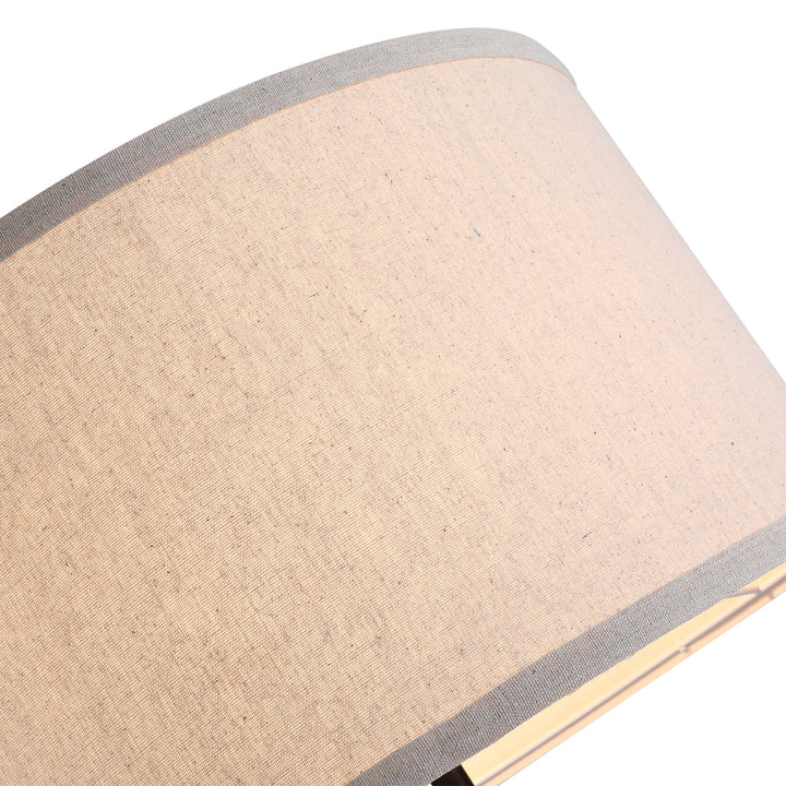 MCL Floor Lamp with Elegant Wood Tripod, Free Standing E27 Bulb Lamp Versatile Use For Home Office - Beige