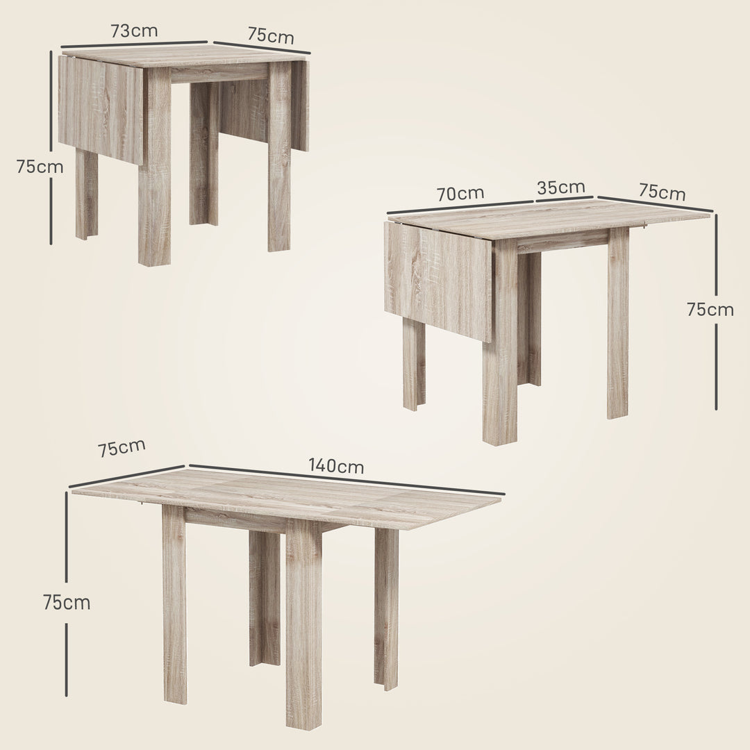 Four-Seater Drop Leaf Dining Table - Wood Effect