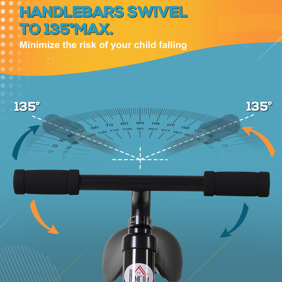 11 Inch Kids Balance Bike Training Pedal Bicycle W/ Removable Stabilizers EVA Tyres Adjustable Seat Height 2 to 5 Years Gift for Boys Girls Black
