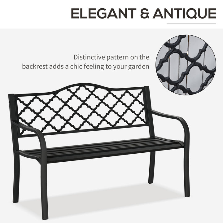 2-Seater Garden Bench Antique Loveseat for Yard, Lawn, Porch, Patio, Steel