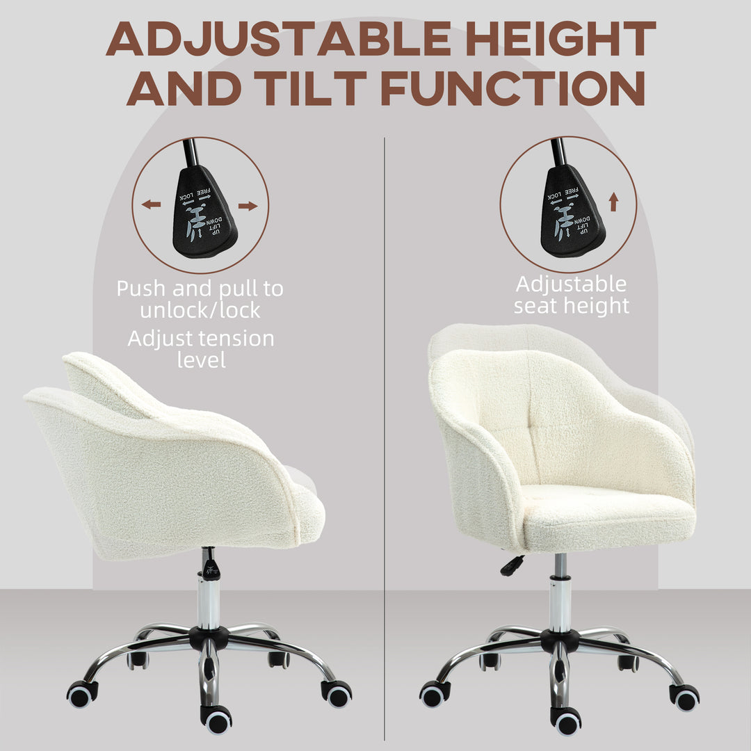 46-56 cm Teddy Fleece Office Chair - Cream