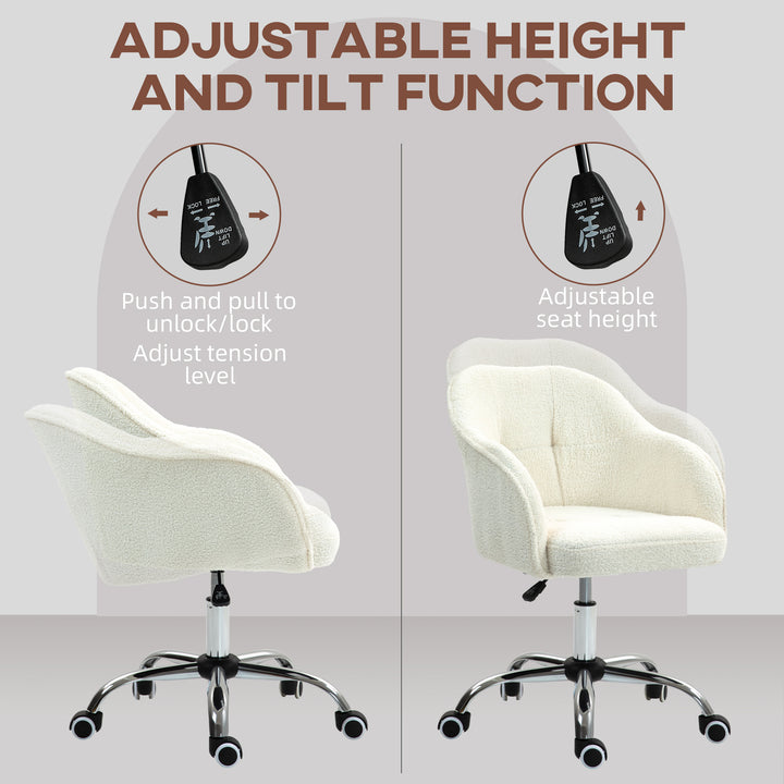 46-56 cm Teddy Fleece Office Chair - Cream