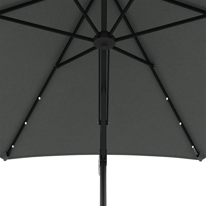3(m) Solar LED Cantilever Parasol - Dark Grey