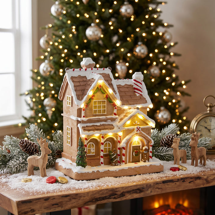 Gingerbread House Light &amp; Music Christmas Decoration