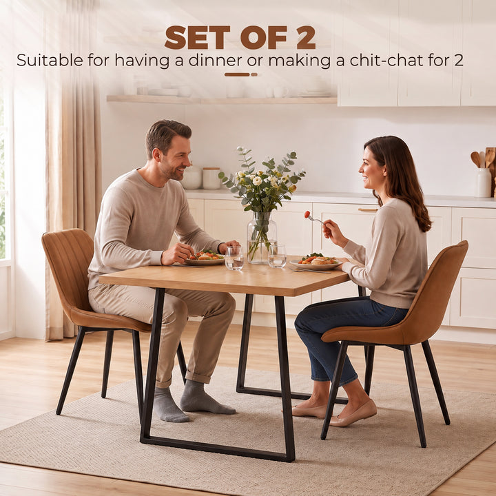 Faux Leather Upholstered Kitchen Chairs, Modern Dining Chairs Set of - view 4