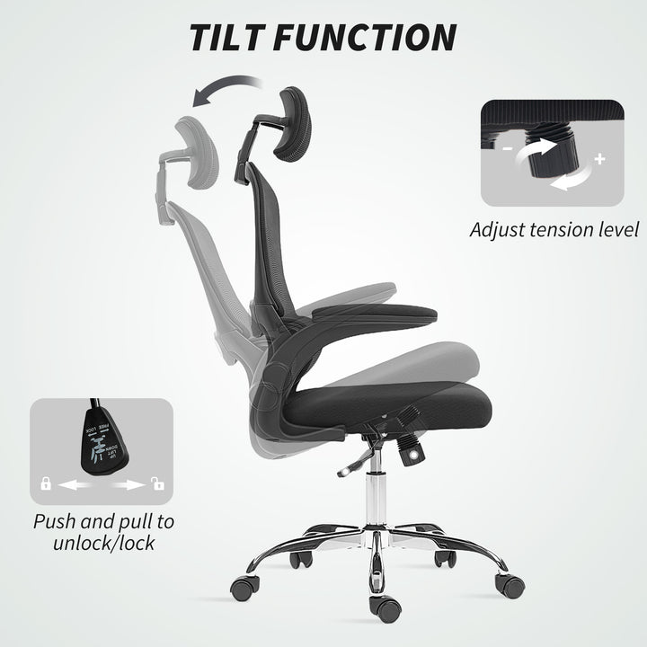 Mesh Back Office Chair, with Lumbar Support - Black