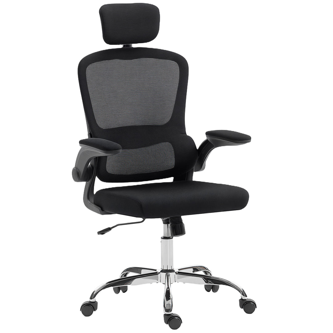 Mesh Back Office Chair, with Lumbar Support - Black