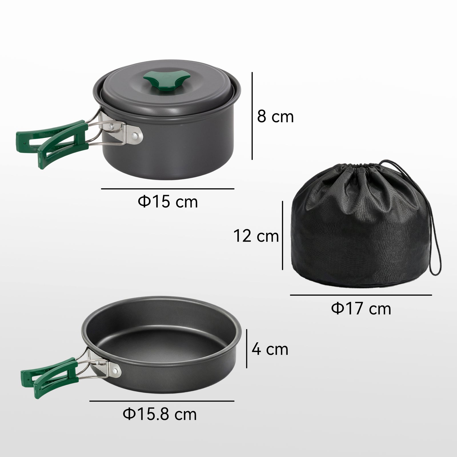 Camping Cookware Set, 8-Piece Ultralight Camping Cooking Kit with Anti