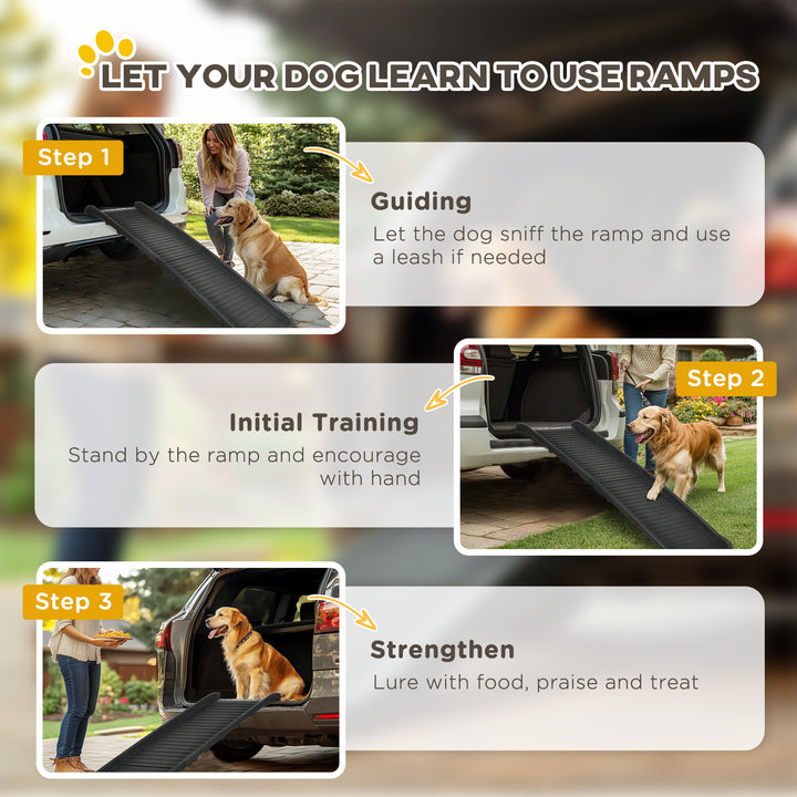 Foldable Pet Ramp Dog Car Ramp for SUVs, Cars - Black
