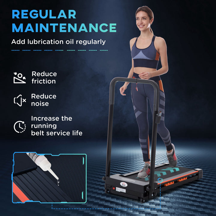 HOMCOM Electric Motorized Treadmill Walking Machine Foldable - 0.5hp | 1 to 6 km/h | Indoor Fitness Exercise Gym w / Remote Control | Aosom UK