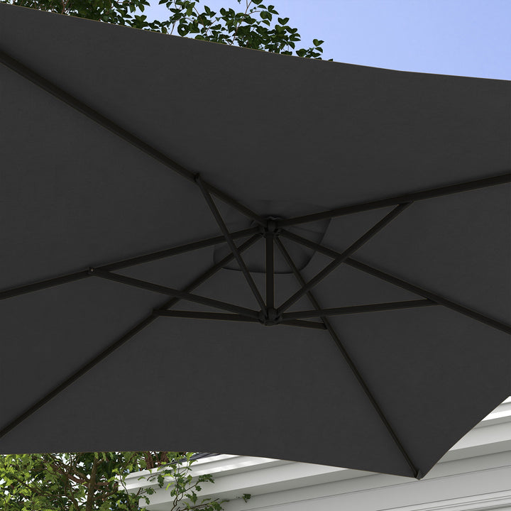 3(m) Cantilever Overhanging Parasol, with Cross Base - Grey