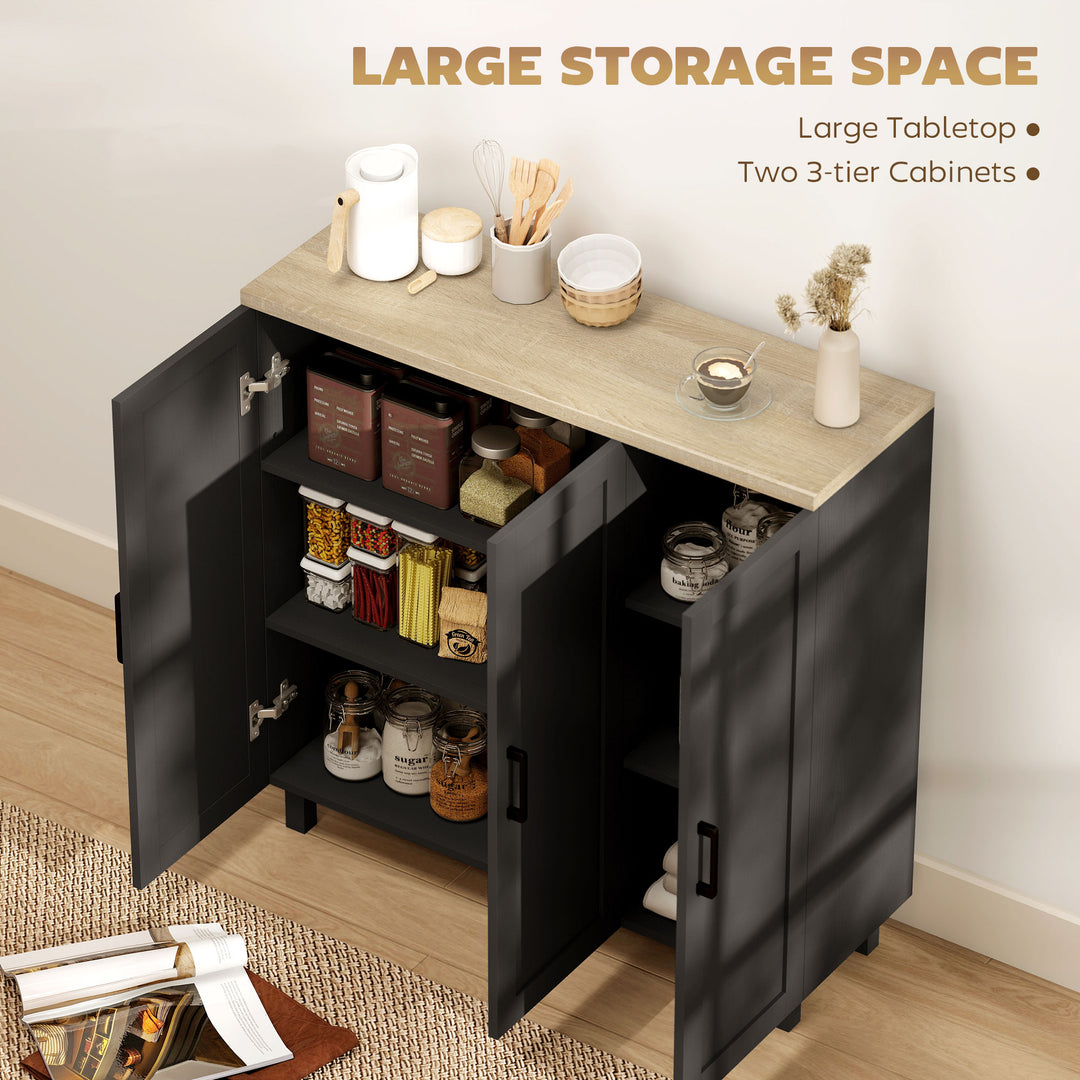 Sideboard Buffet Cabinet, Kitchen Storage Cabinet with 3 Doors and - view 4