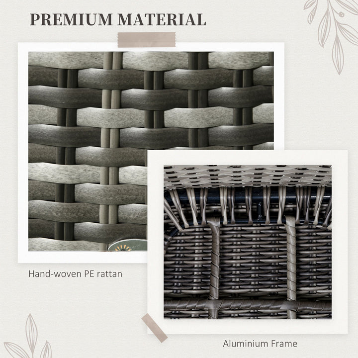 Seven-Piece Rattan Dining Set - Grey