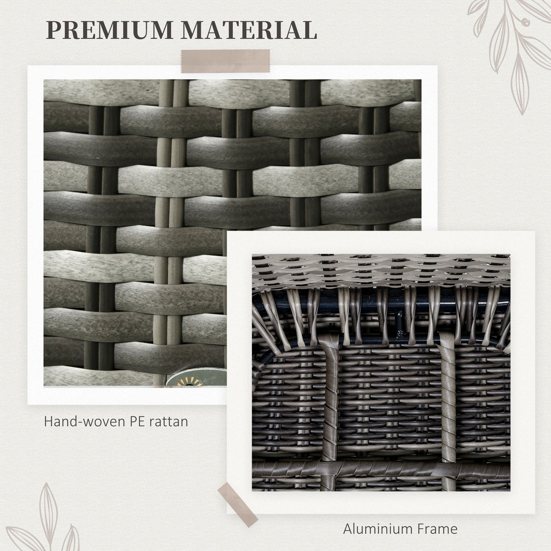 Seven-Piece Rattan Dining Set - Grey