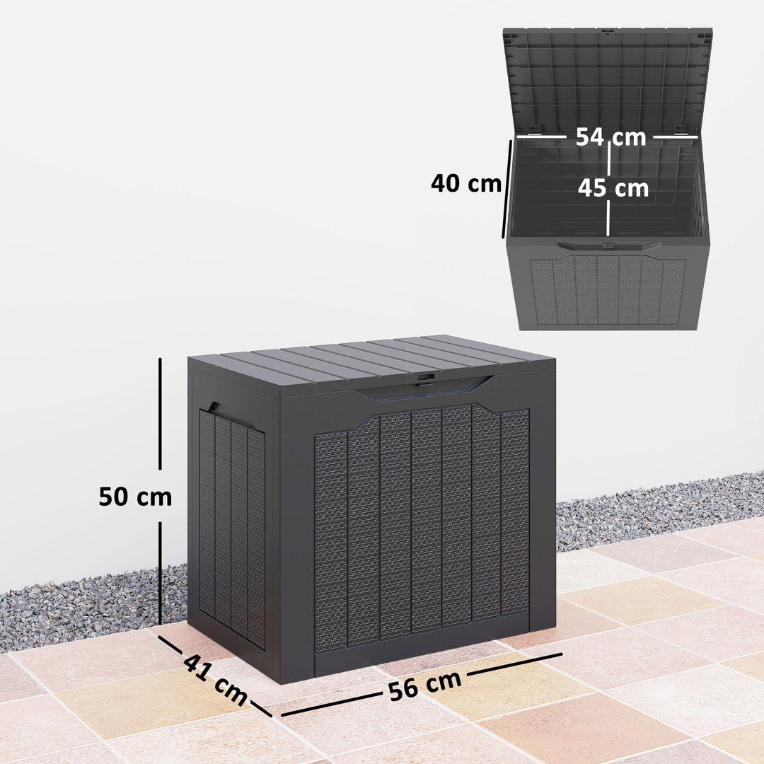 93L Plastic Garden Storage Box, Outdoor Storage Box with Handles, Waterproof Outdoor Storage Container