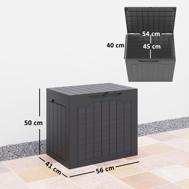 93L Plastic Garden Storage Box, Outdoor Storage Box with Handles, Waterproof Outdoor Storage Container