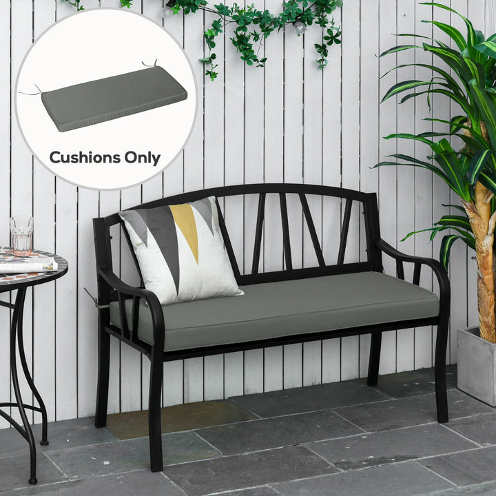 Garden Bench Cushion 2 Seater Loveseat Seat Pad for Patio Swing Furniture for Indoor & Outdoor Use, 120 x 50 x 8 cm, Grey
