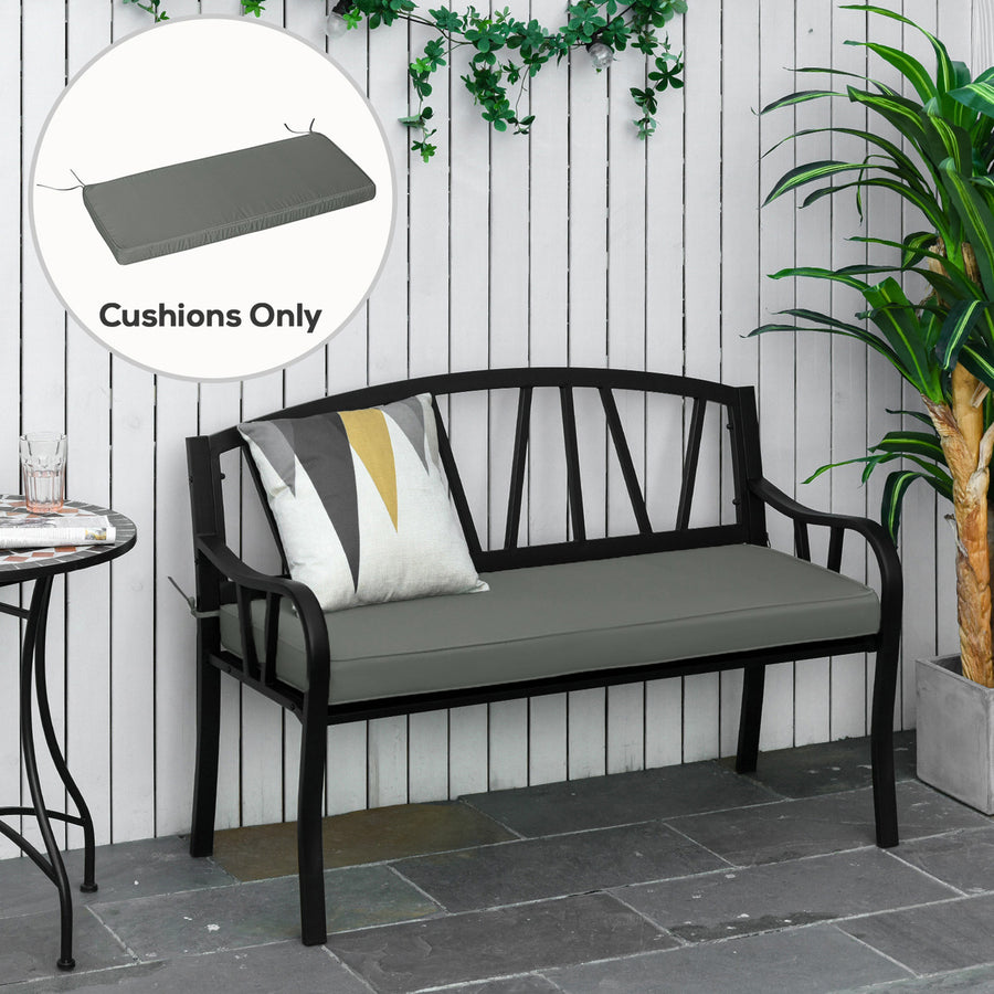 Garden Bench Cushion 2 Seater Loveseat Seat Pad for Patio Swing Furniture for Indoor & Outdoor Use, 120 x 50 x 8 cm, Grey