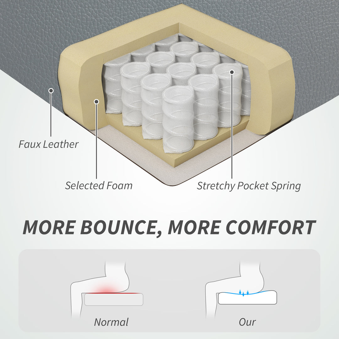 MCL Faux Leather Reclining Office Chair, with Footrest - Grey