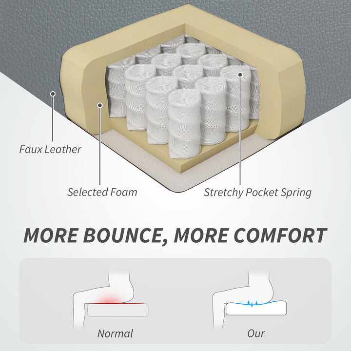 MCL Faux Leather Reclining Office Chair, with Footrest - Grey