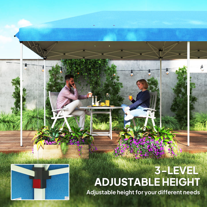 3 x 6m Pop Up Gazebo, Outdoor Canopy Shelter, Marquee Party Wedding Tent with 6 Mesh Walls and Carry Bag, Blue