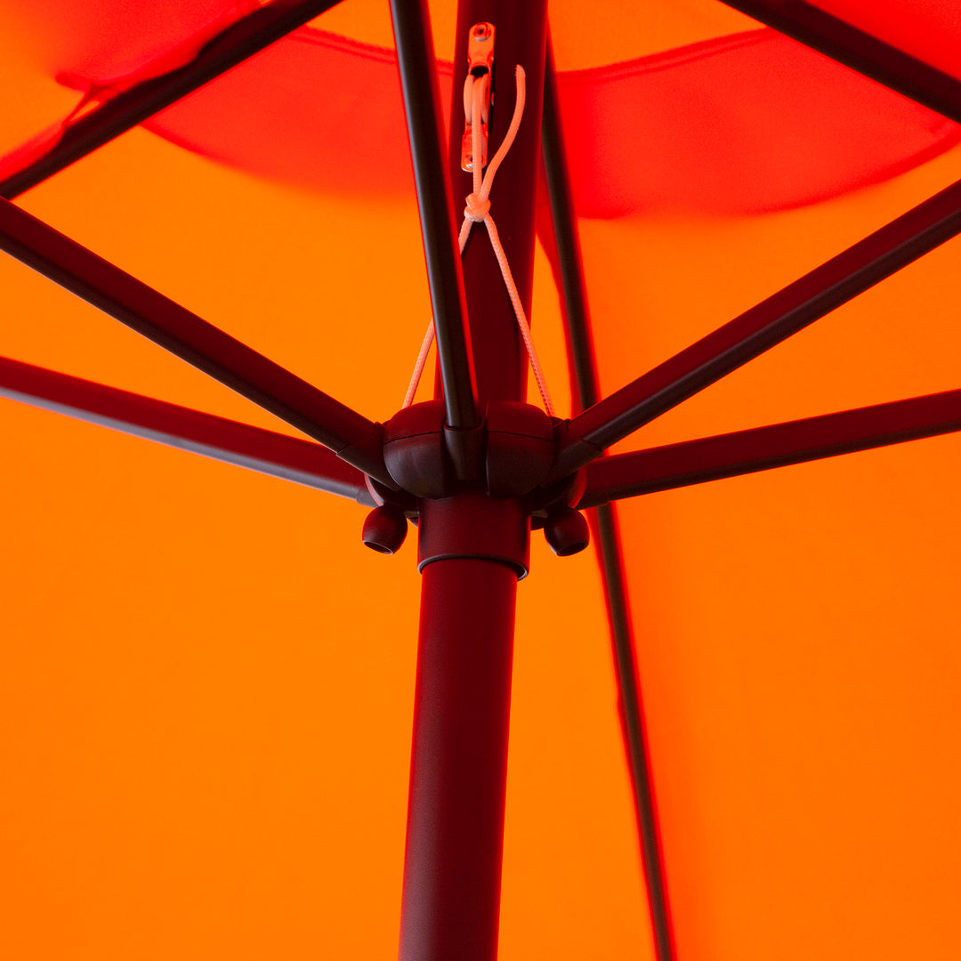 MCL 2.6M Garden Parasol Umbrella with Tilt and Crank, Outdoor Sun Parasol Sunshade Shelter with Aluminium Frame, Orange