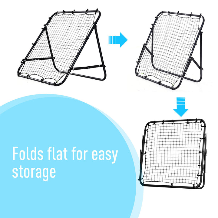 Adjustable Rebounder Net Kickback Target Goal for Teens Adults Training, Black