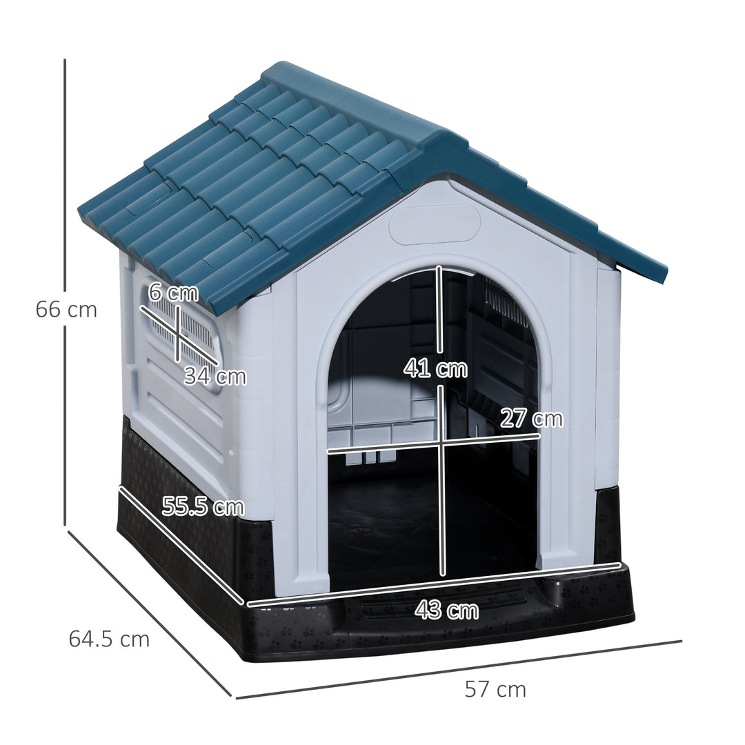 PawHut Dog House Dog Kennel 64.5 x 57 x 66cm with Sturdy Thick PP & Elevated Base for Miniature Dogs, up to 4kg and 36cm in Body Length | Aosom UK