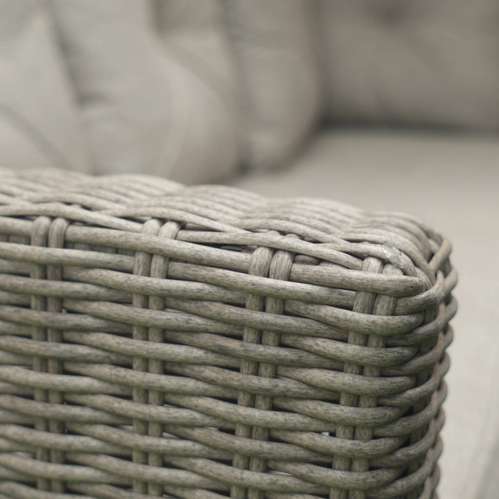 MCL 8-Seater Outdoor PE Rattan Sofa Set Conversation Set w/ Fire Pit Table, L-Shape Sofa, Footstool and Furniture Cover