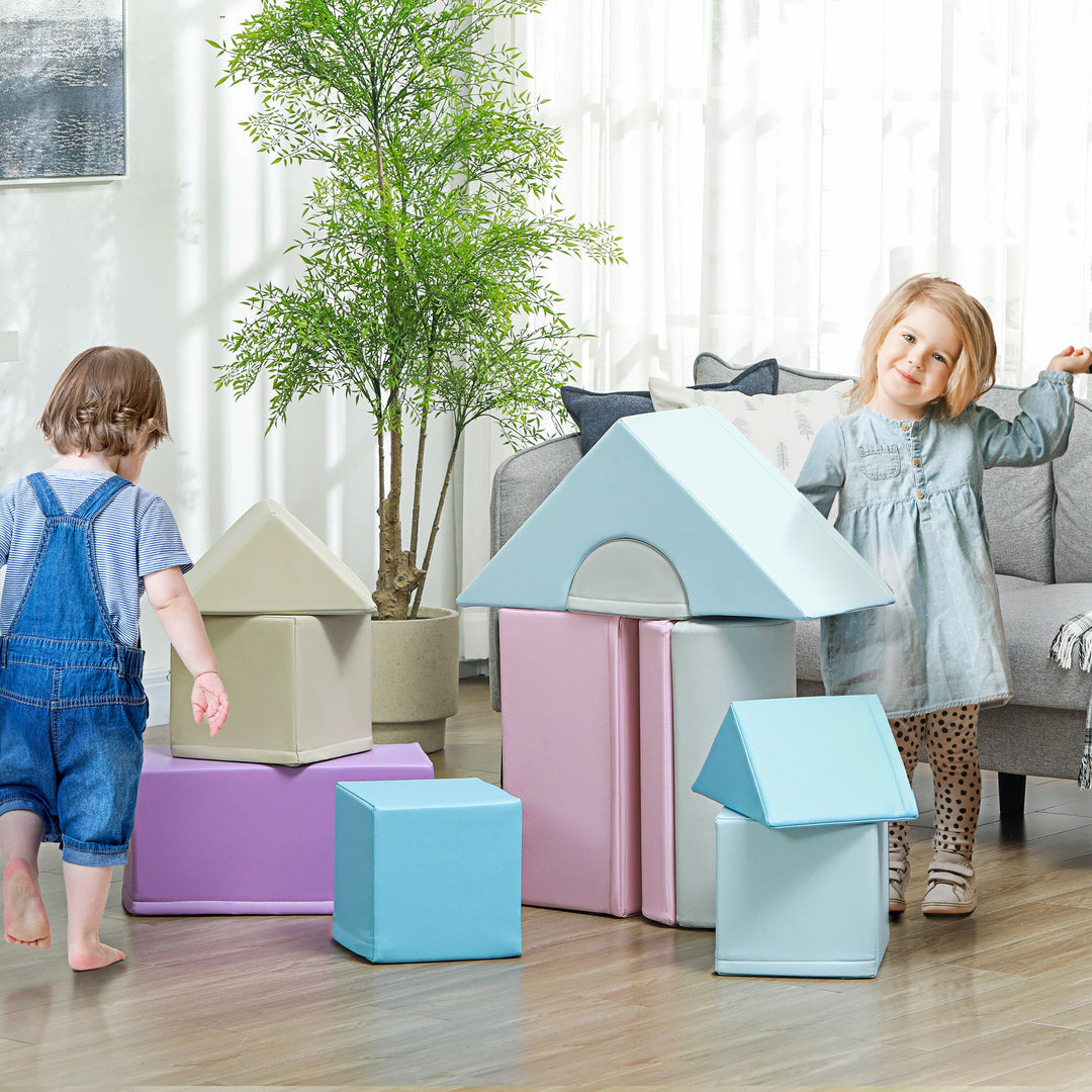 11-Piece Kids Soft Play Set, Foam Block, Toys for Climbing, Crawling, Blue