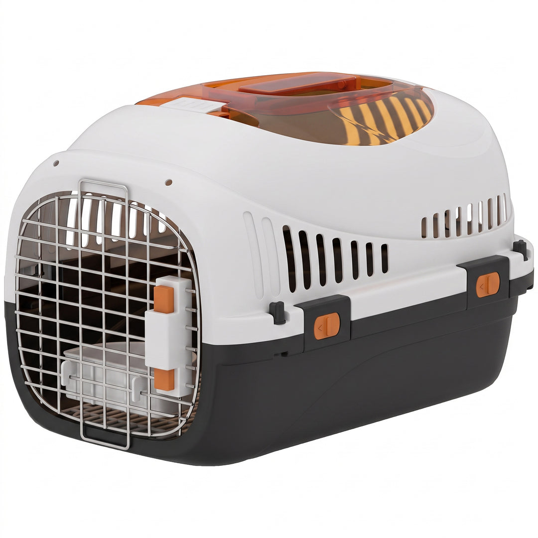 Plastic Pet Carrier Hard Shell Dog Cat Carrier Max 4 KG Steel Door Fee