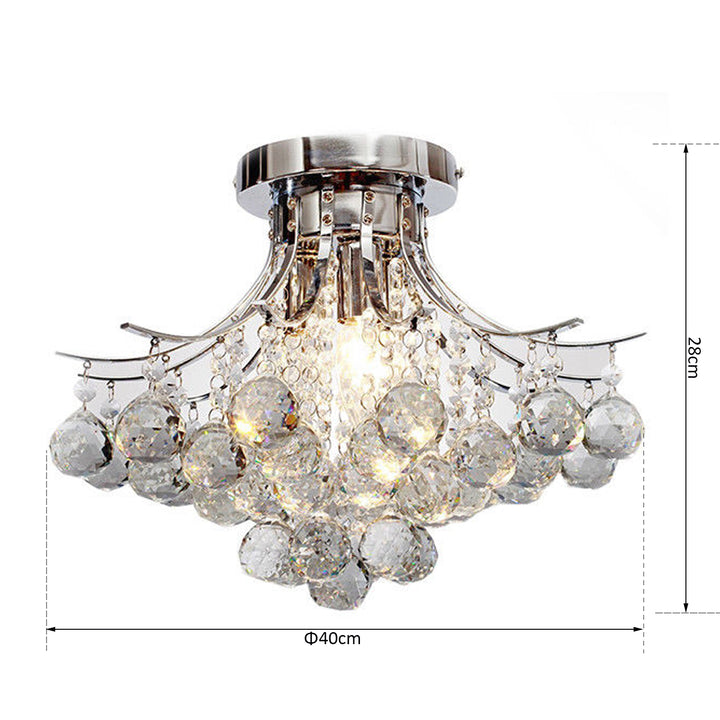 MCL Crystal Chandeliers, K9 Droplets Ceiling Light with 3 E14 Bulb Base, Pendant Lights for Living Room, Bedroom, Dining Room, Hallway, Kitchen