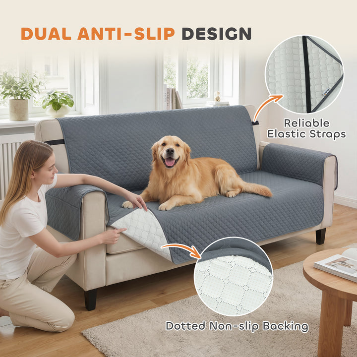 Waterproof Sofa Cover 3 Seater, Soft Couch Cover for Dogs Cats Pets, N