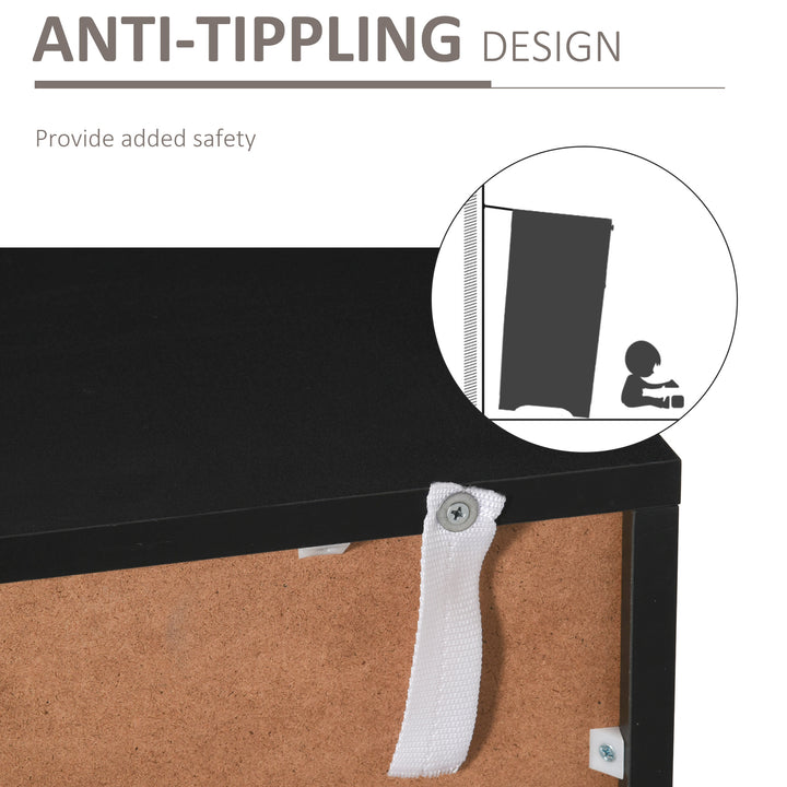 MCL LED Storage Cabinet, Cupboard with High Gloss Front and RGB Lighting, Modern Sideboard for Entryway, Dining Area, Living Room, Black